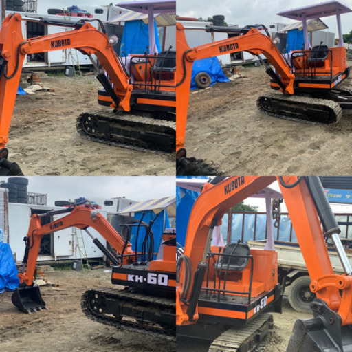 四日市発◆100km圏内運送無料◆クボタショベル　KH-60 3015hr 再塗装　3トンクラス　鉄キャタ　実働品