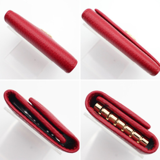 《GUCCI/プチマーモント 6連キーケース Aランク》456118 赤 極美