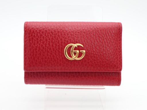 《GUCCI/プチマーモント 6連キーケース Aランク》456118 赤 極美