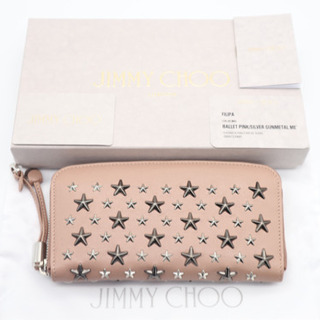 《JIMMY CHOO/スタースタッズ ラウンドファスナー長財布...