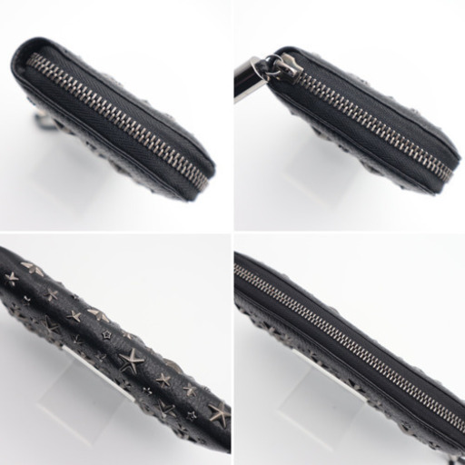 《JIMMY CHOO/スタースタッズ ラウンドファスナー長財布》Aランク 美品