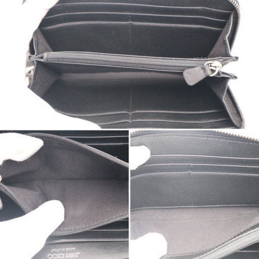 《JIMMY CHOO/スタースタッズ ラウンドファスナー長財布》Aランク 美品