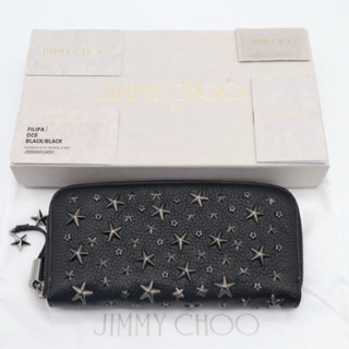 JIMMY CHOO/スタースタッズ ラウンドファスナー長財布》Aランク 美品 