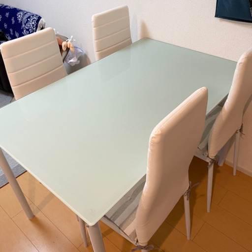 ガラスダイニングテーブルセット