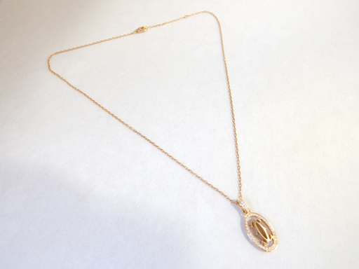 美品★Cartier/カルティエ ロゴ ドゥーブルCネックレス K18PG ダイヤモンド0.1ct■B7219300