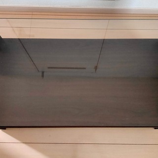 【無料でお譲りします】ガラステーブル（ダークブラウン）の画像