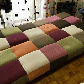 値下げ☆パッチワーク ソファベッドの画像