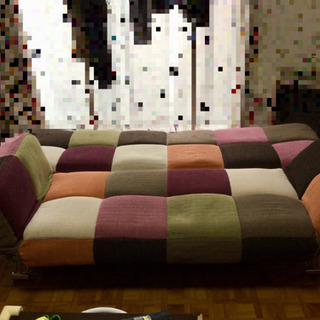 値下げ☆パッチワーク ソファベッドの画像