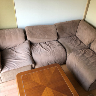高級スエード　ソファー