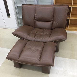 北欧風★一人掛けリクライニングソファ＋オットマン★木製家具★ 札幌市/清田区 札幌発 オットマン付き 一人掛け リクライニングソファ