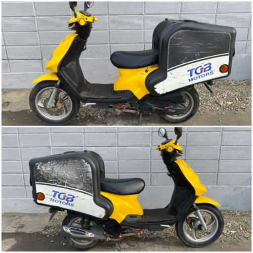☆TGB.エクスプレス50☆バッテリー・シート・プラグなど新品交換^_^快速2スト☆大型リアボックスで配達業務可能！50cc原付スクーター☆
