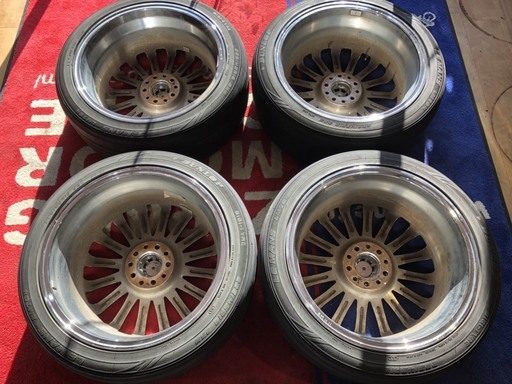 M's speed エムズスピード アルミホイール  18×8jj  5×112/114.3マルチ  +45  ハブ径72mm  ダンロップ ルマン LE MANS LM704 225／45R18 札幌発