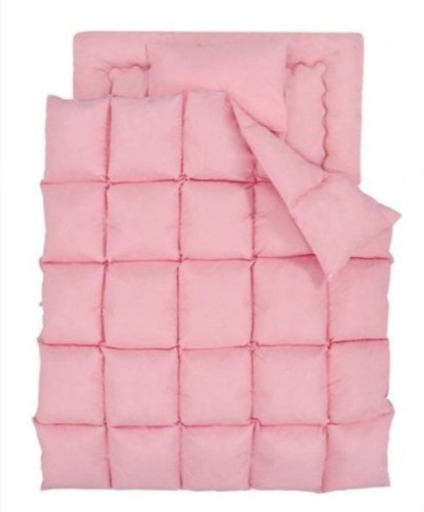 数量限定　未使用訳あり　スモールフェザー100％　羽根布団　ダブル　10点セット　和タイプ　敷布団タイプ　フレッシュピンク