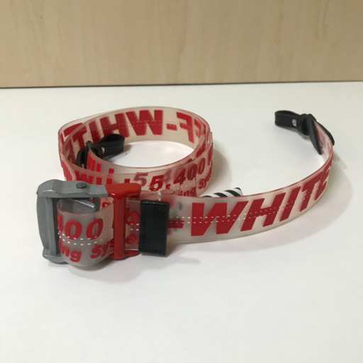 オフホワイトoff-white インダストリアルベルト スケルトンレッドレザー