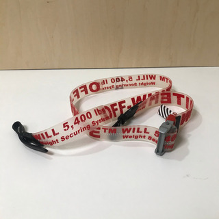 オフホワイトoff-white インダストリアルベルト スケルトンレッドレザーの画像