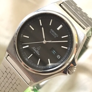 SEIKO セイコー シルバーウェーヴ メンズクオーツ 黒文字盤...