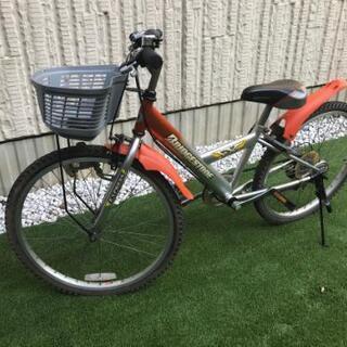 【受付終了】24㌅  子供用自転車  ブリジストン  6段ギア　オレンジ  美品 おまけ付の画像
