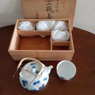 未使用　土瓶茶器　(急須・湯呑み五口のセット)