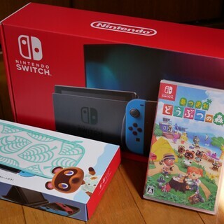 新品 Nintendo Switch 本体 ネオン あつ森セット...