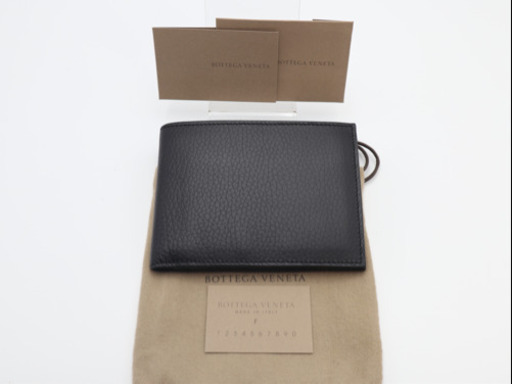 《BOTTEGA VENETA/二つ折りレザー 財布》 箱 袋 Aランク 極美品