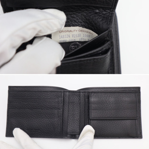 《BOTTEGA VENETA/二つ折りレザー 財布》 箱 袋 Aランク 極美品