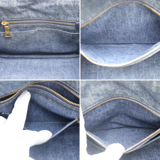 《PRADA/カナパ M ハンドバッグ 》1BG439 Bランク デニム 袋