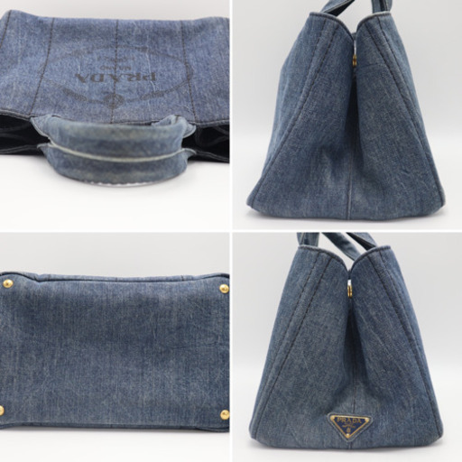 《PRADA/カナパ M ハンドバッグ 》1BG439 Bランク デニム 袋