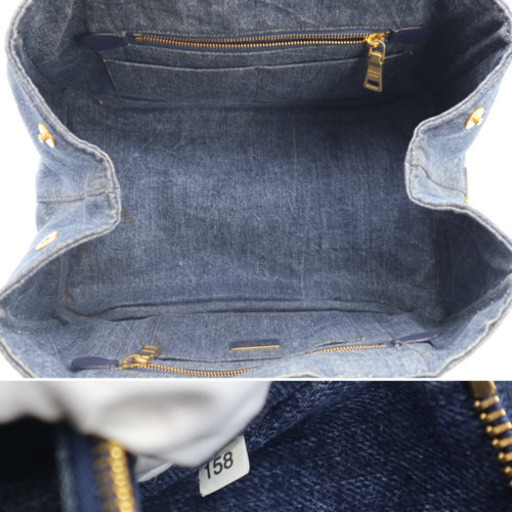 《PRADA/カナパ M ハンドバッグ 》1BG439 Bランク デニム 袋