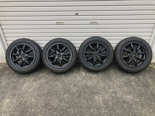 ワタナベ風エイトスポーク PCD100 14x6j +38オフセット　ホイールタイヤ4本セット