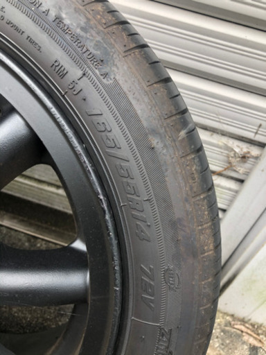 ワタナベ風エイトスポーク PCD100 14x6j +38オフセット　ホイールタイヤ4本セット