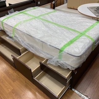 Simmons 引き出し付きダブルベッド ダークブラウン 【トレファク所沢店】