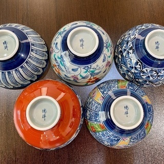 店頭販売済　〇 Summer SALE  肥前陶磁器 茶碗5客s...