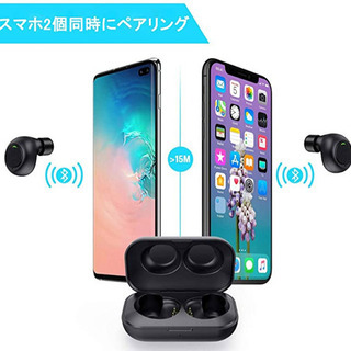 Bluetooth ワイヤレス イヤホン【第3世代Blutooth5.0+EDR搭載】 ブルートゥース イヤホン IPX7防水 左右分離型 瞬間接続 Hi-Fi高音質 自動ペアリング Bluetooth イヤホン 超小型軽量 マイク内蔵 Siri/iPhone/Android対の画像