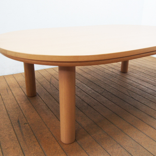 MUJI 無印良品 楕円こたつ タモ材 フラットヒーター 幅1200 奥行720 高さ380mm (HA19)