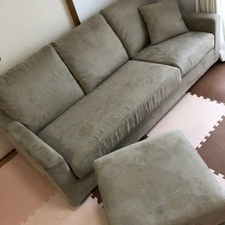 【引取に来てくれる方限定】ニトリ　カウチソファ　3人掛けの画像