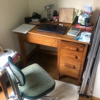 【アンティーク家具】デスク　椅子付