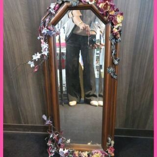 ヨーロピアン調素敵な薔薇の姿見・ミラーです♪