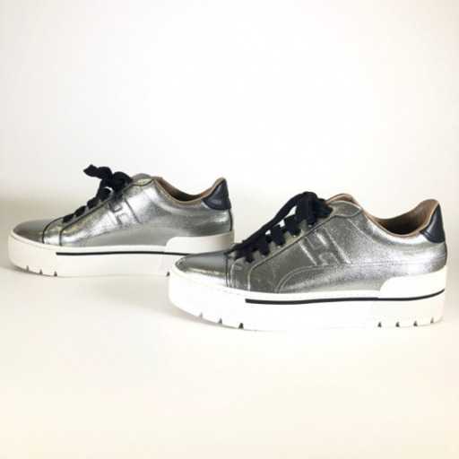 【希少】HERMES 新作 レディース スニーカー ヴォルテージ シルバー 38