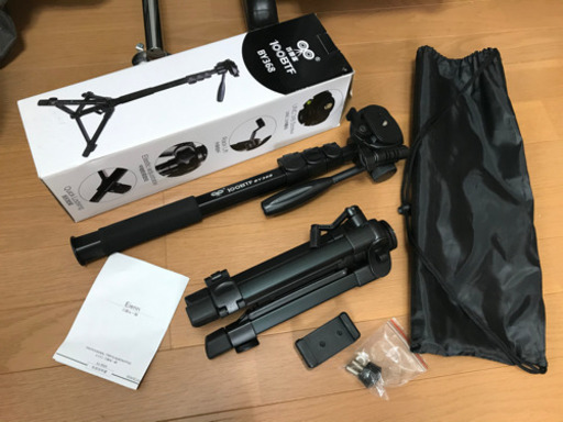 ★美品！三脚 一脚可変式 2段・4段 3Way雲台 水準器付き アルミ製 クイックシュー式 カメラ・スマホ対応 ミニ 軽量 コンパクト キャリングバッグ★