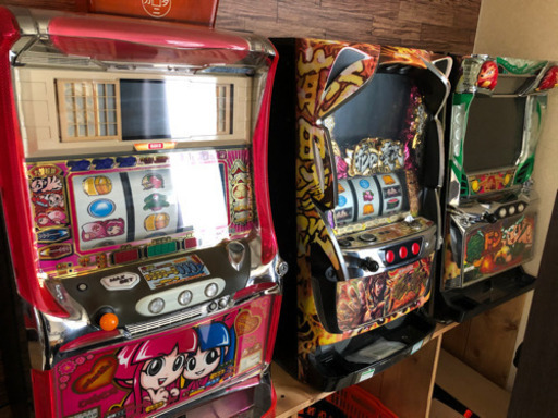 スロット　3台セット＋棚＋イス（2脚）