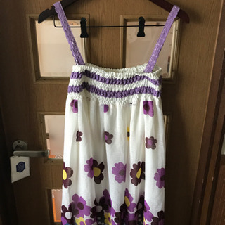 043 大きな花柄　ワンピース　スカーレット