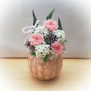 プリザーブドフラワー仏花(唐紅)
