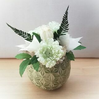 プリザーブドフラワー仏花(濃緑)の画像