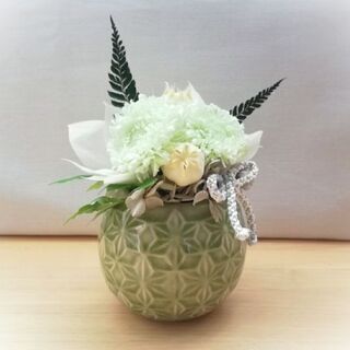 プリザーブドフラワー仏花(濃緑)
