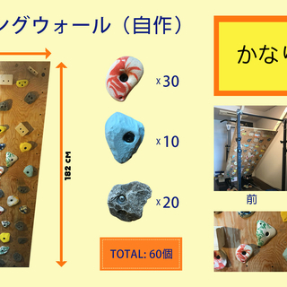 激安！今週末必ず売却！自立式クライミングウォール・懸垂マシン・フィンガーボードの画像