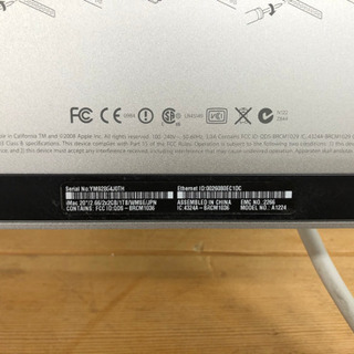 8-089  iMac  アップル　20インチ　メモリ4GB  容量1TB　Early  2009年の画像