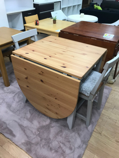 【リサイクルサービス八光　田上店　配達・設置OK】IKEA　2人掛け　ダイニングセット(ダイニングテーブル・イス2脚）