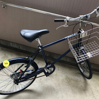 無印良品 ２０型フル装備自転　ネイビーオートライト・バスケット・後輪錠付き