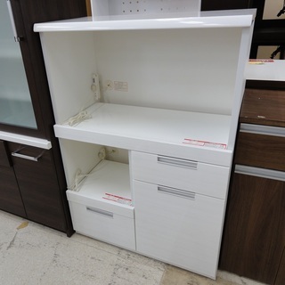 NITORI/ニトリ レンジボード 食器棚 白 ロータイプ DAHLIA-80MB-WH【ユーズドユーズ名古屋天白店】