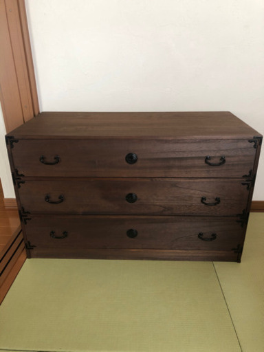 受け付け終了　桐　和箪笥　和ダンス　アンティーク　レトロ　小箪笥　古家具　一点物　ローチェスト　収納　引き出し